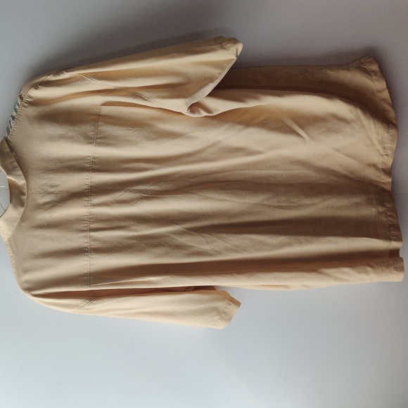 Tommy Bahama XL Silk Hawaiian Shirt Pale Yellow Blue Short Sleeves - Picture 4 of 13